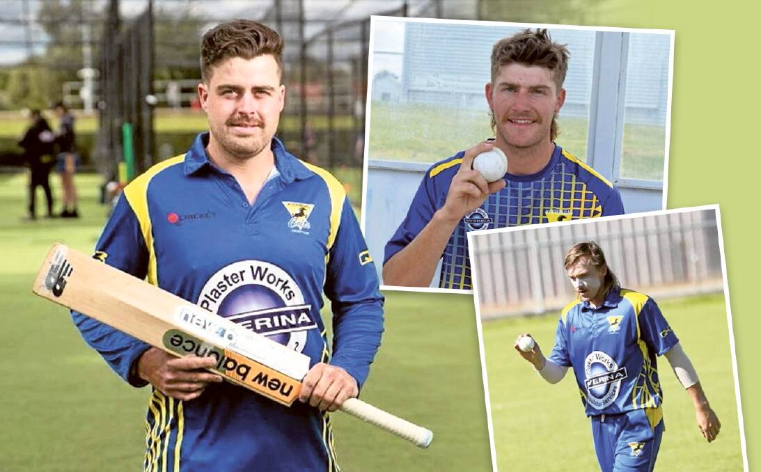 Sam Gainsford, Darcy Irvine and Hamish Starr are heading to Cricket Albury-Wodonga on loan this weekend ahead of playing for Riverina at the NSW Country Championships in Orange. Pictures by Madeline Begley and Les Smith