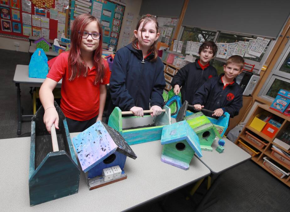 Forest Hill Public School students Chelsea Bye, Amber Sullivan, Ayden Papasidero and Jacob McLachlan, all aged ten. Picture: Les Smith