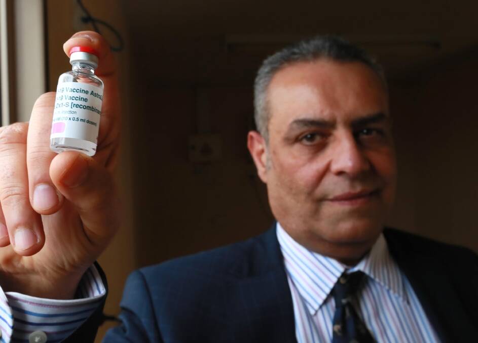 Dr Ayman Shenouda is encouraging people to speak with their GP about the AstraZeneca vaccine if they have any questions or concerns. Picture: Les Smith