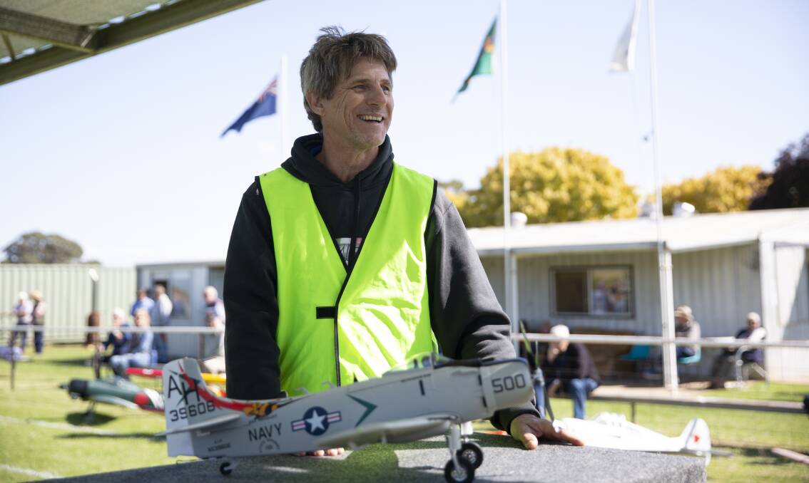 Brad Howard travels from Richmond in Sydney to Uranquinty for the Wagga Model Aero Club's events each year. Picture: Madeline Begley