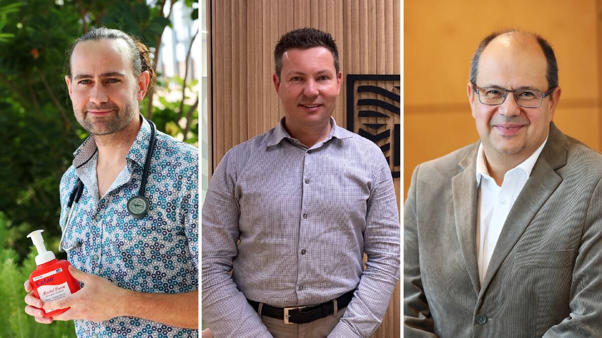 EXPERT PANEL: Medical professionals Dr Tim Gilbey, Dr Damien Limberger and Dr Len Bruce have come together to answer some of the most commonly asked questions about COVID-19 and its vaccines. Pictures: Emma Hillier, Supplied