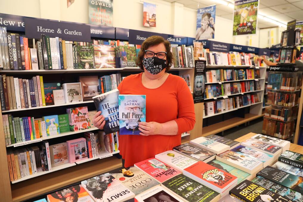 Owner of the Collins bookstore in Wagga, Jenny Leggett, was thrilled to reopen the doors to her store on Saturday morning and welcome customers back. Picture: Emma Hillier