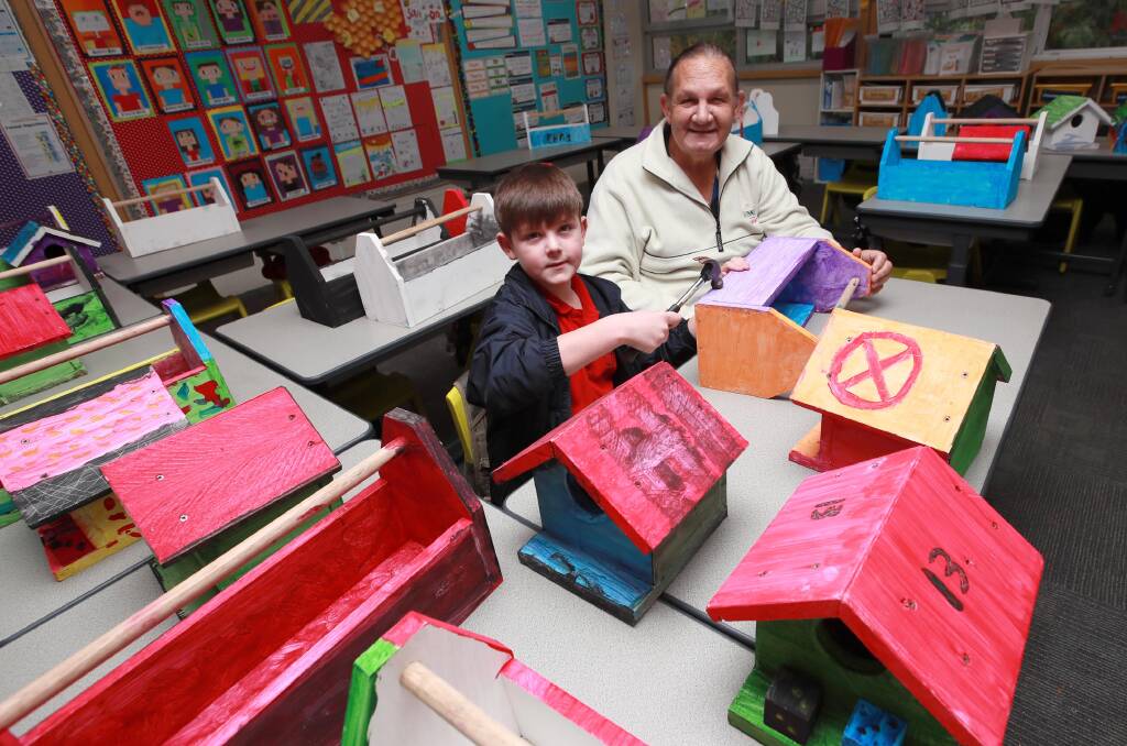 SPECIAL INTEREST CLASSES: Terry Ryan with his nine-year-old grandson Jaxon Robertson. Picture: Les Smith