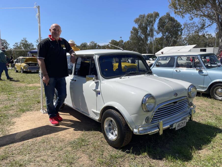 GOOD FUN: As a member of the Mini Car Club for only 12 months, Carlo Madaschi was keen to show off his 1970 Mk2 Cooper S at the Muster. Picture: Emily Wind