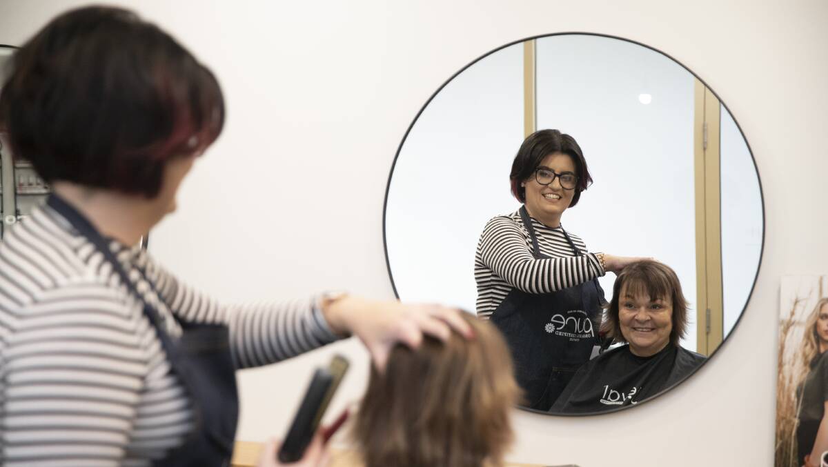 PASSION FOLLOWED: Kasey Tyler from S & E Hair and Beauty finished her hairdressing apprenticeship at 35 years-old. As a mature-age apprentice, she says it's never too late to 'begin again'. Picture: Madeline Begley