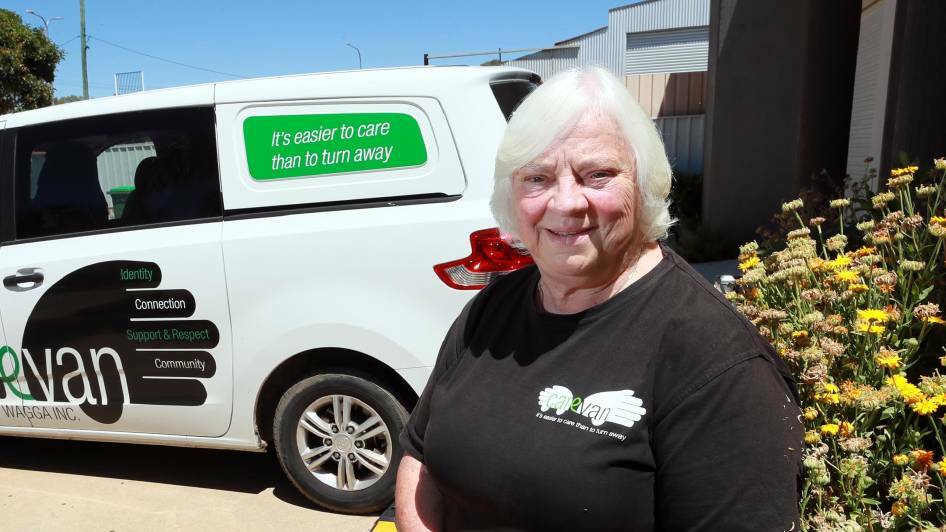 LIFELINE: Wagga Carevan founder Lynne Graham had been credited by the Country Women's Association for her tireless volunteer work, which is needed more than ever during pandemic disruption. Picture: Les Smith.
