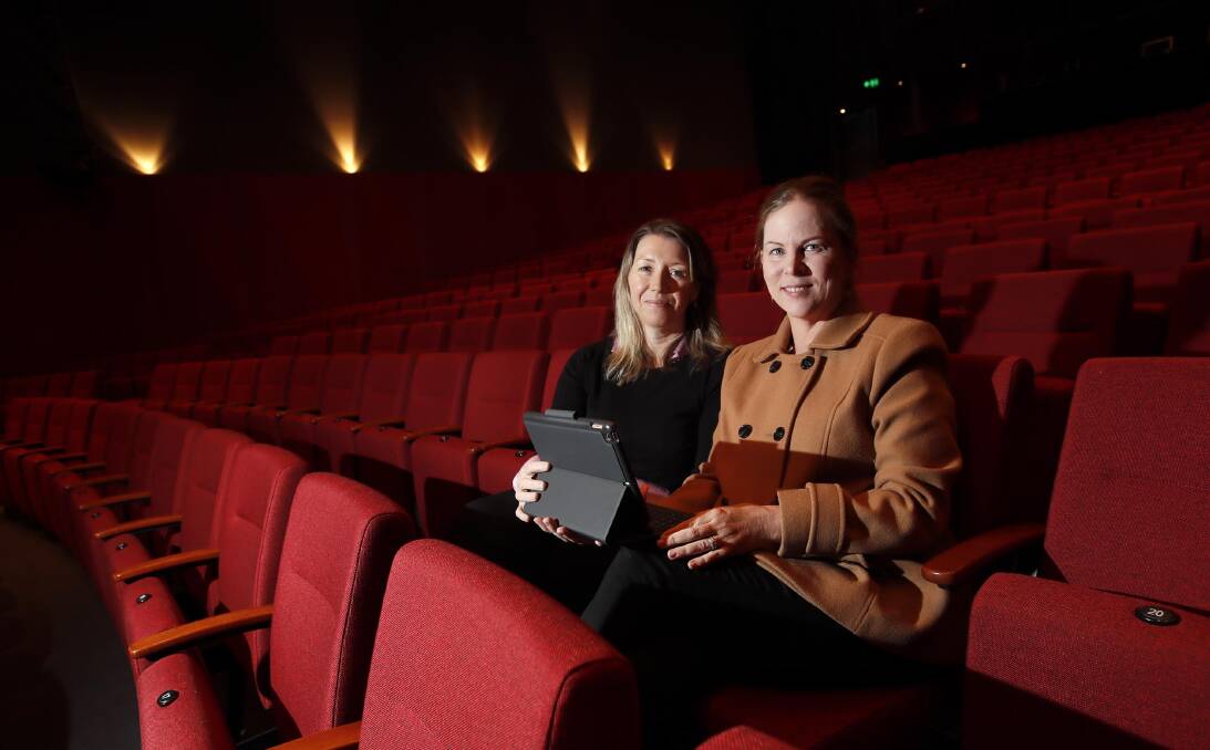 BEST SEATS: Anna-Maree Bloomfield with Wagga Civic Theatre manager Carissa Campbell discussing the future of accessibility. Picture: Les Smith