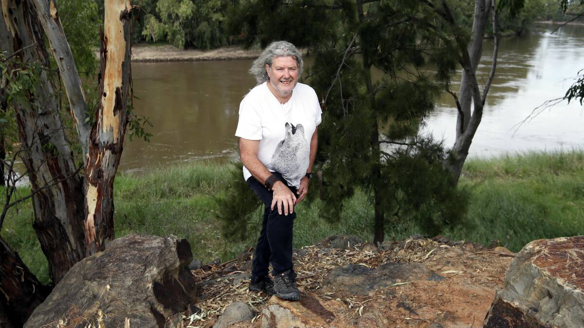 SCORPION'S TAIL: Dr Greg Pritchard has grown up canoeing, bushwalking and rock-climbing throughout the region, and is now turning his interest of the Murrumbidgee River into a fascinating art installation. Picture: Les Smith. 
