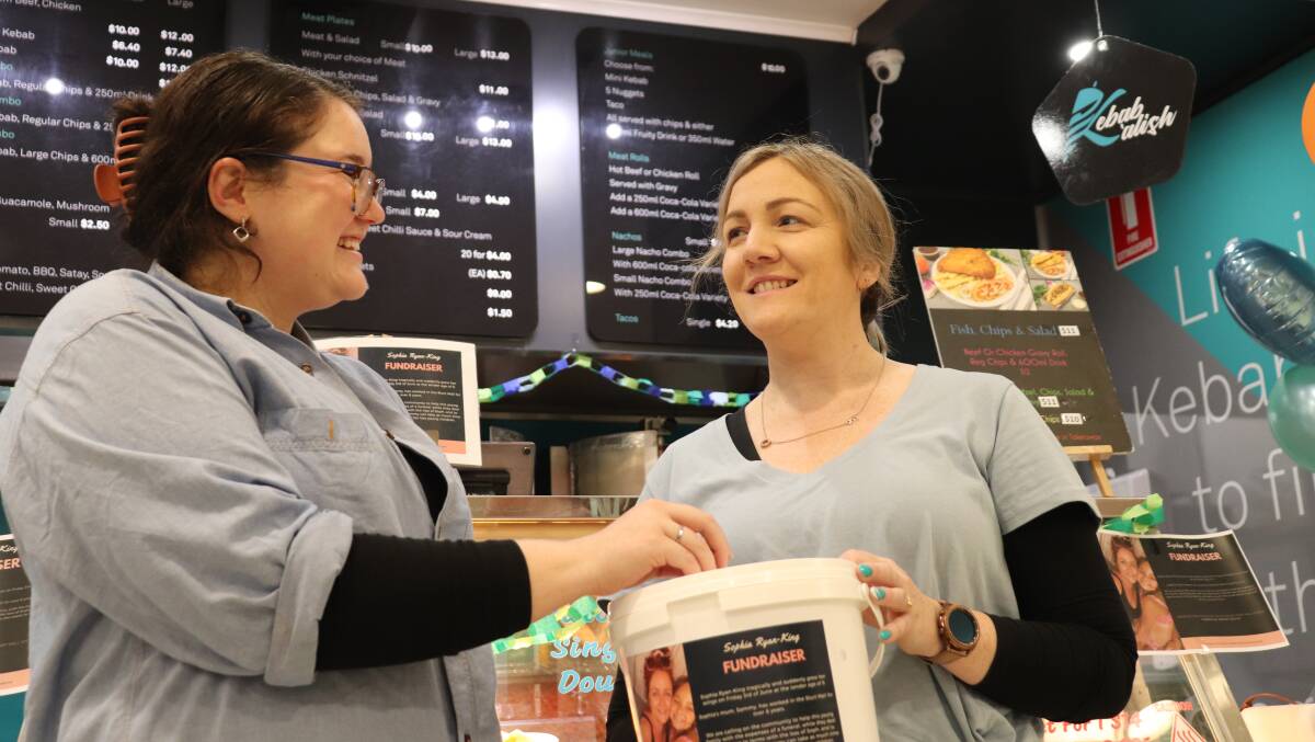 FOR FAMILY: Kebab'alish owner Mandy Patey (R) with her sister-in-law Vanessa Patey who cleared her schelude to help the business wioth their fundraisding efforts. Picture: Hayley Wilkinson. 