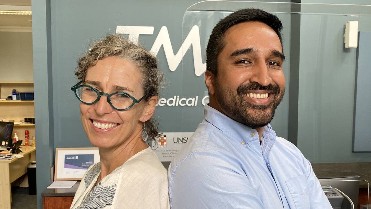 FRIENDLY FACES: Temora Dr Rachel Christmas with new arrival Dr Sheraz Mumtaz at the Temora Medical Complex ahead of a fresh start. Picture: Contributed.