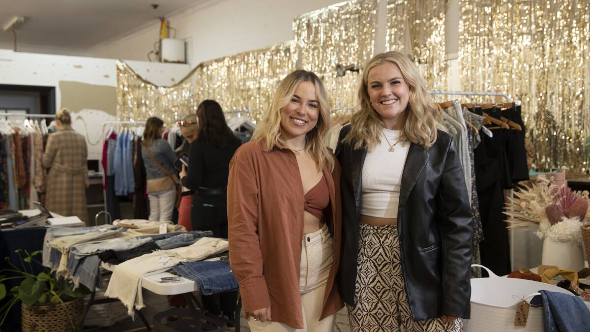 BIG HIT: Organisers Lily Jenkins and Jess Knox at the inaugural Social Queen Markets where members of the public were given the opportunity to sell preloved clothing. Picture: Madeline Begley