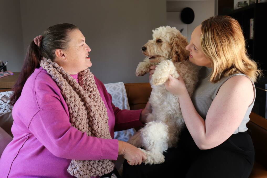 MOTHER-DAUGHTER BOND: Kathryn Wilkinson and Daily Advertiser journalist Hayley Wilkinson with spoodle Alfie ahead of Mother's Day. Picture: Jacob Smith