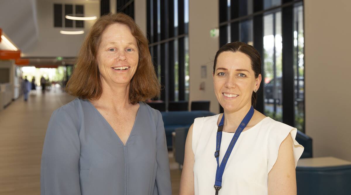 PIONEER: Former recipient of the Don Kendell Memorial Leadership Award, Angela Farrell with the new recipient, Megan Farrell at Wagga Base Hospital. Picture: Ash Smith. 