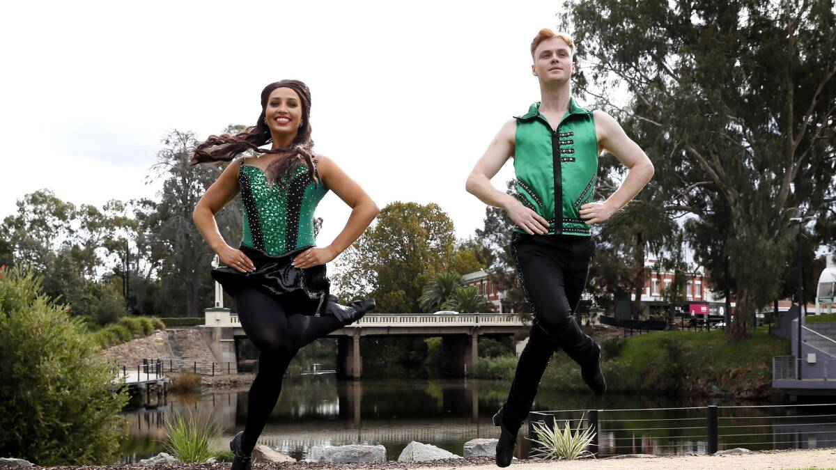 FLYING HIGH: Professional dancers and illusionists Chelsey Priadko and Mitchell O'Hara star in Celtic Illusions: Reimagined. Picture: Les Smith