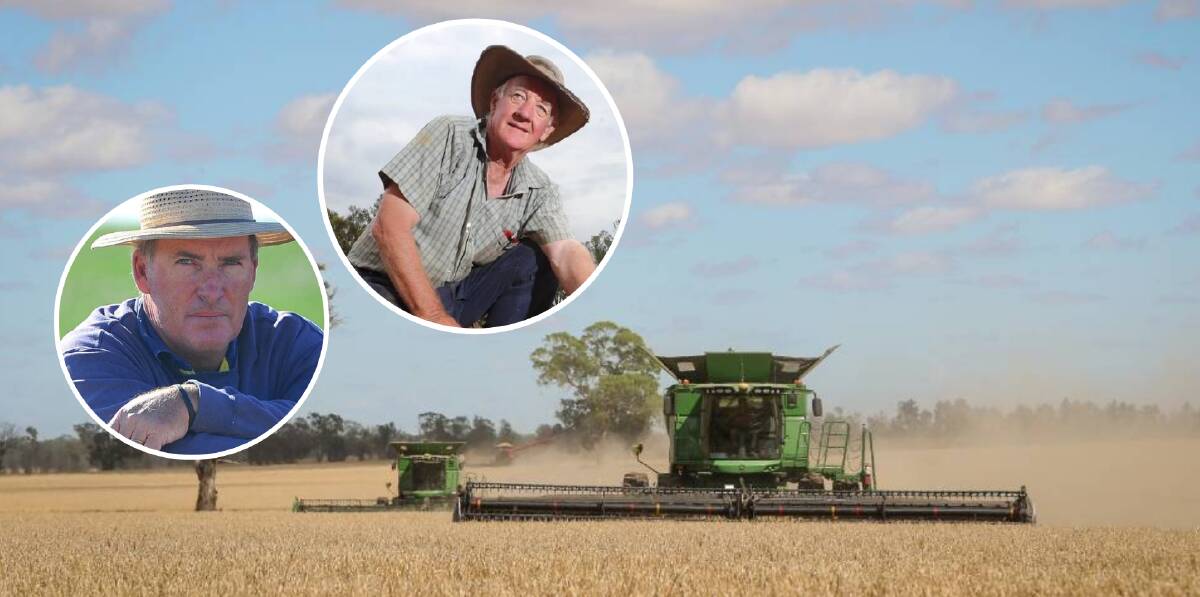 'GAME-CHANGING': Martin Honner and Alan Brown both agree that as grains begin to ripen across the region, it's crucial that the wet weather begins to wear off.