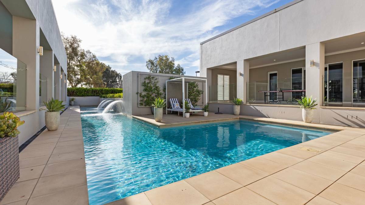 STUNNING FEATURES: The Wagga property was custom-built to include a unique pool and adjoining outdoor entertainment area for the ultimate summer.