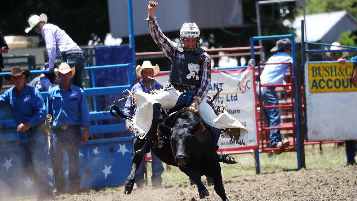 COWBOY NOD: Tejay Angland participating at Tumbarumba rodeo, New Years Day 2019, the last time the event was held due to bushfires and panedmic. 