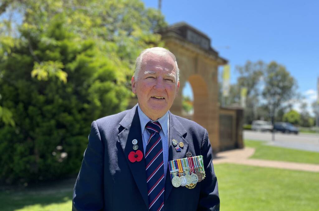 LEST WE FORGET: Wagga RSL sub-branch President David Gardiner at the Victory Memorial Gardens ahead of Thursday's Remembrance Day service. Photo by Hayley Wilkinson.