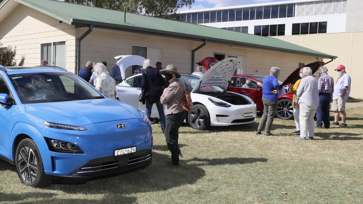 REVOLT: Electric car enthusiasts show off their motors at the Wagga Wagga Veteran & Vintage Motor Club. Picture: Les Smith