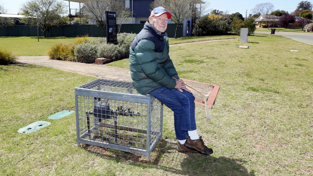 Tony Hargood sits at the same spot everyday waving to the children as they pass on the way, but now without his best mate, Ajax. Picture by Les Smith
