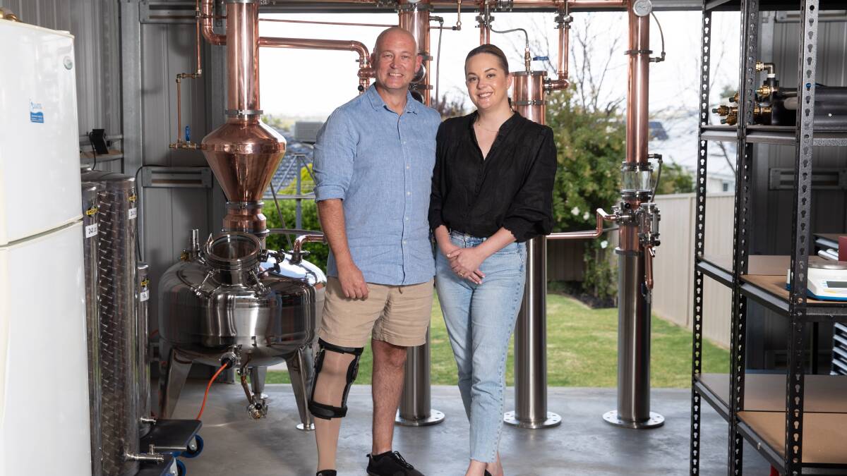 Former paramedic Adam Horsley, pictured with wife Fleur, has found a new career and purpose, launching his own distillery - Horse's Tale Distillery Co. "I did identify as a paramedic ... but I've been able to let that go," Adam says. Picture by Madeline Begley