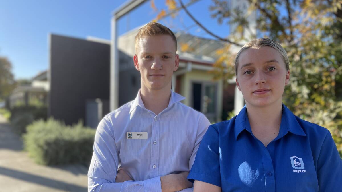 HELP: Aged care workers Brett Field and Maisie Freemantle are unsure if the change of government will have a positive effect on the aged care sector. Picture: Conor Burke