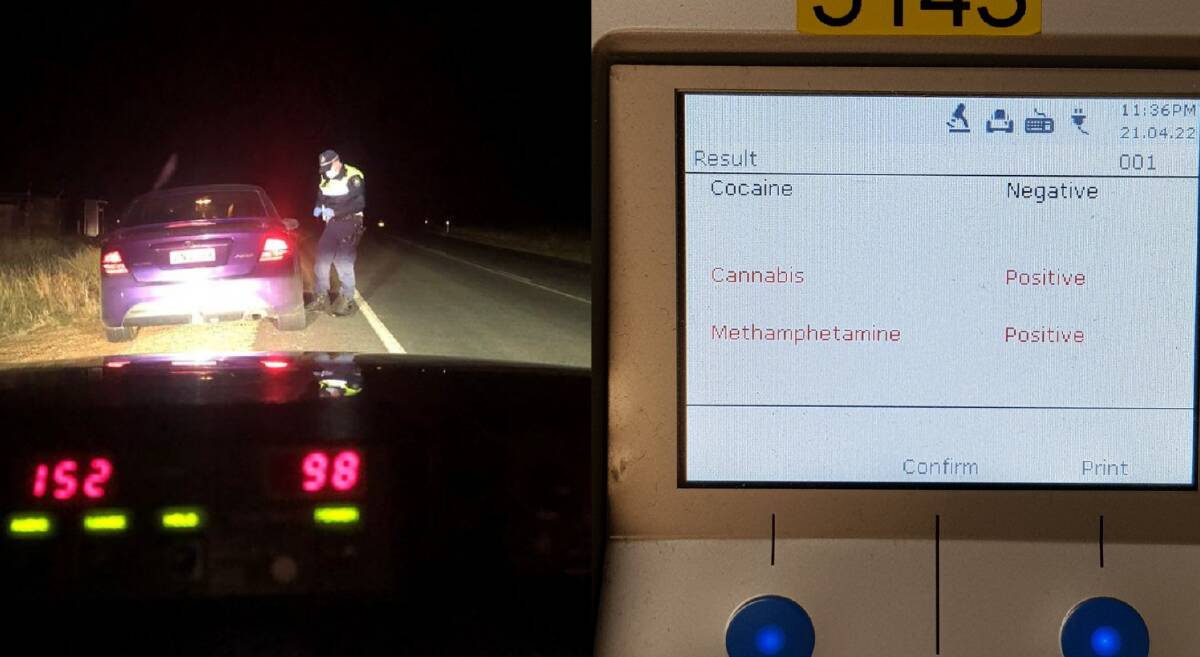 OVER THE LIMIT: Wagga Highway Patrol pulled over a 27 year old man on Thursday April 21 driving a ford falcon sedan travelling north on Byrnes Road Harefield near Wagga. Picture: NSW Police Force 