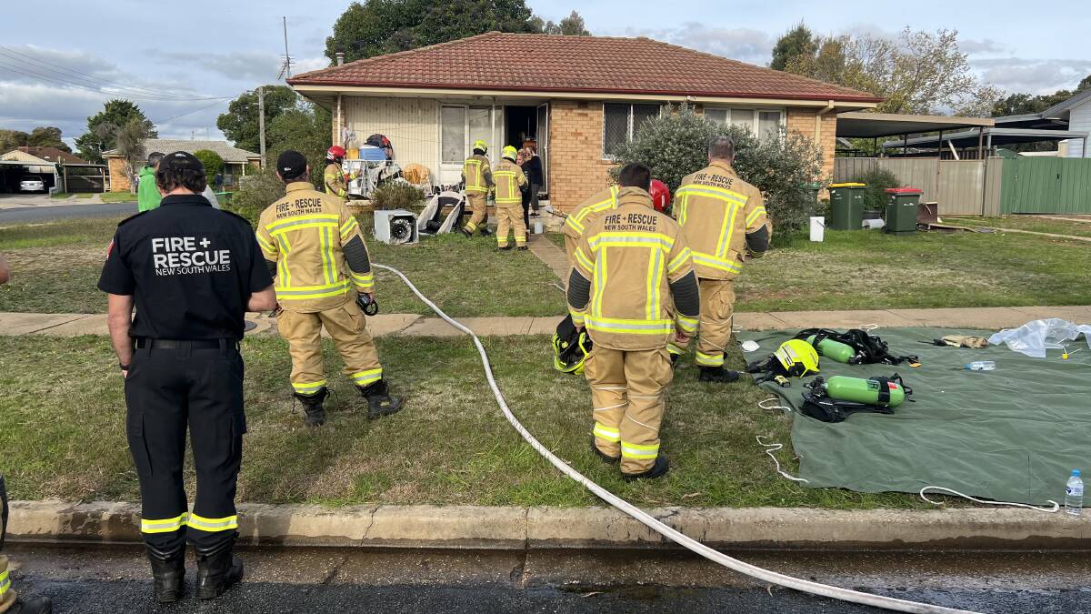 DAMAGE: Electrical fire destroys the laundry at a home in Ashmont. Picture: Fire and Rescue NSW