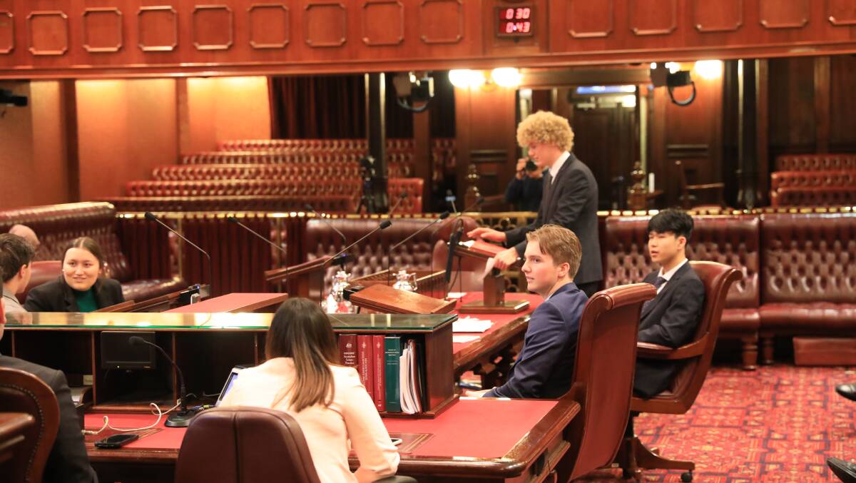 DEBATE: Teen politicians taking part in the Y youth parliament. Picture: Supplied