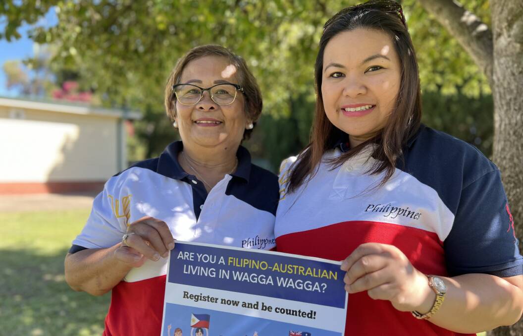 Annabelle Borja, President of the Filipino community of Wagga, and community cultural advisor Marina ODonnell want to find as many Filipinos as possible with independence day looming. Picture by Conor Burke 