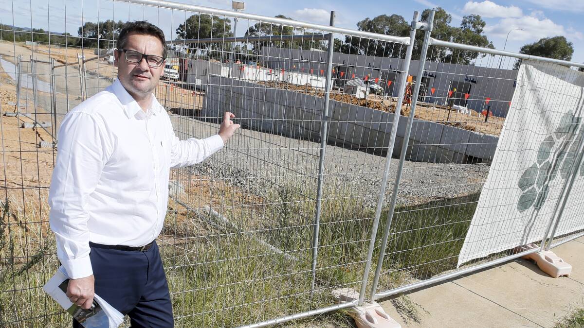 ON TRACK: Fitzpatricks Real Estate's Geoff Seymour says good progress is being made on filling the new Boorooma shopping centre. Picture: Les Smith 