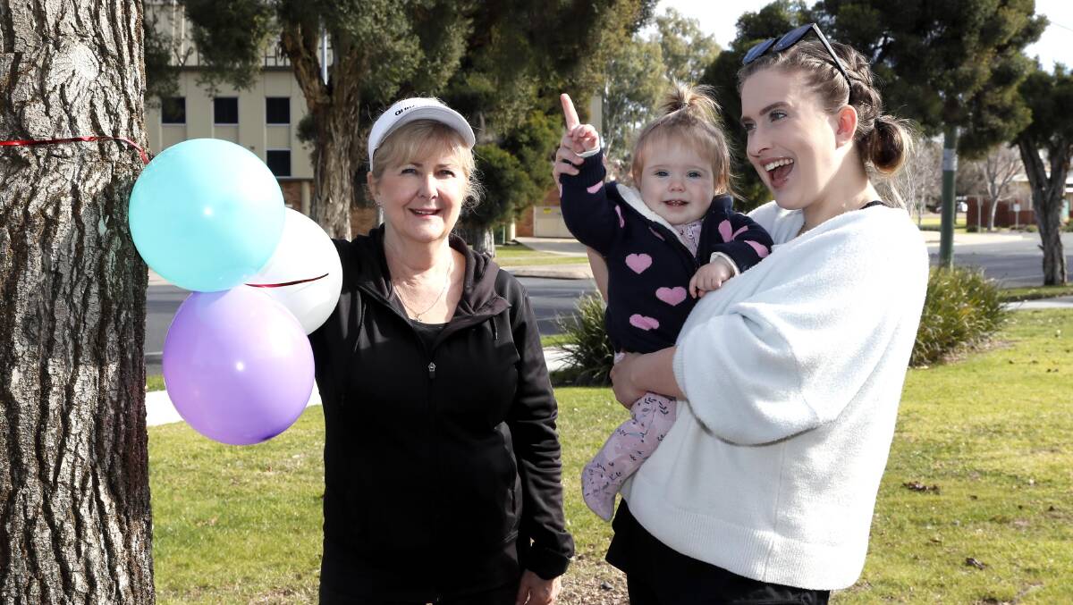 WORD UP: Wendy Penton and Elise Penton, with 11 month old Alexis Muller, taking part in a national Walk and Support charity event. The group want to get the word out that a lot of women are experiencing traumatic births. Picture: Les Smith
