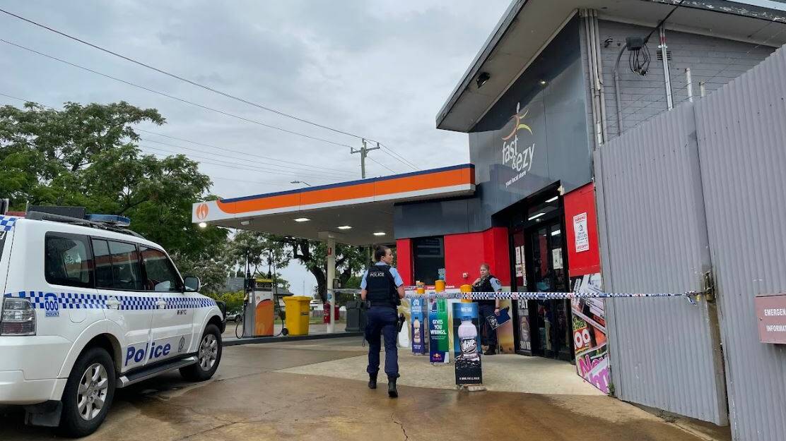 Police cordon off the Fast n Ezy in Mount Austin after a robbery in November last year. Picture: Emily Wind