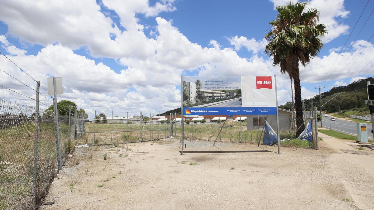 Eyesore: Plans have been lodged to transform this long-vacant Lake Albert Road block into a business hub. Picture: Les Smith