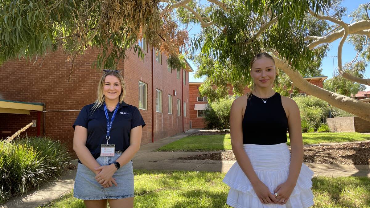 AT LAST: CSU students Tyla Cavallaro and Zoe Dick are looking forward to returning to face-to-face classes at the Wagga campus in 2022. Picture: Angus Thomson