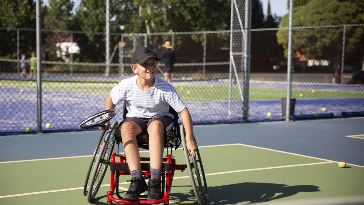 TENNIS ACE: Chance Jones, who received a personal video message from champion Dylan Alcott, said he would love to have a hit with the retired tennis champion. Picture: Madeline Begley