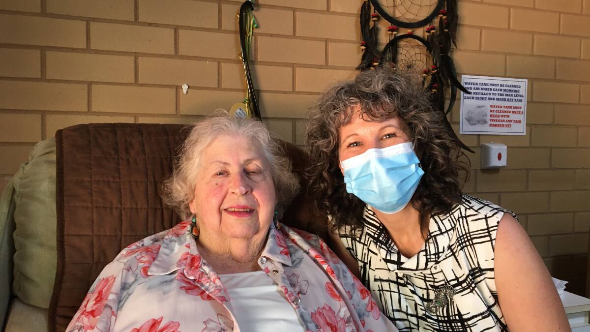 Allawah Lodge aged care manager Simone Fuller (right) with resident Una O'Keefe (left). Picture: Supplied.