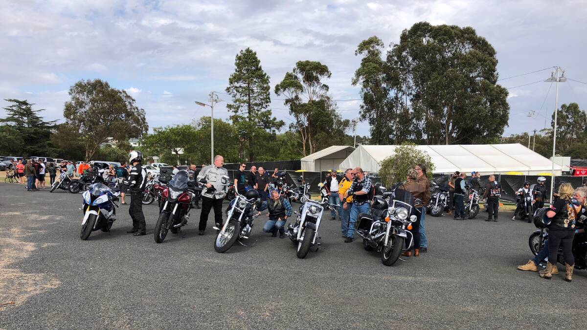 Riders ready for the 2019 Junee Poker Run. The event is back on the road after a pandemic-interrupted two years.