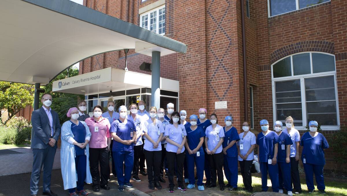 Staff with new graduate registered nurses at Calvary Riverina Hospital. Picture: Madeline Begley