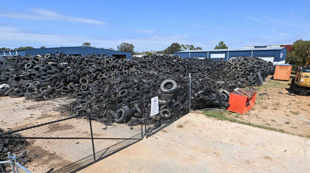 The site on February 16 at the Bennu Circuit which is owned by Dahlsens Family Companies which have told residents at the industrial estate that work was in progress to remove the tyres. Picture by Mark Jesser