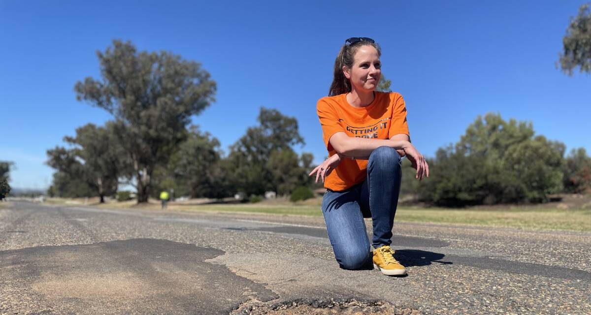 Councillor Georgie Davies ran her 2021 campaign on fixing Wagga's roads and says council needs more state funding for the ongoing problem. Picture: Monty Jacka