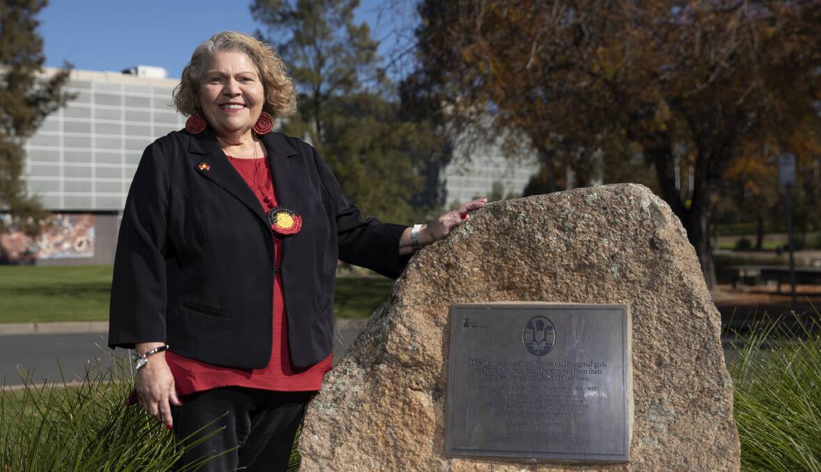 Aunty Mary Atkinson, pictured with Wagga's Sorry Day Rock, is hoping for meaningful reform for an Indigenous Voice to Parliament after the latest change in government. Picture: Madeline Begley