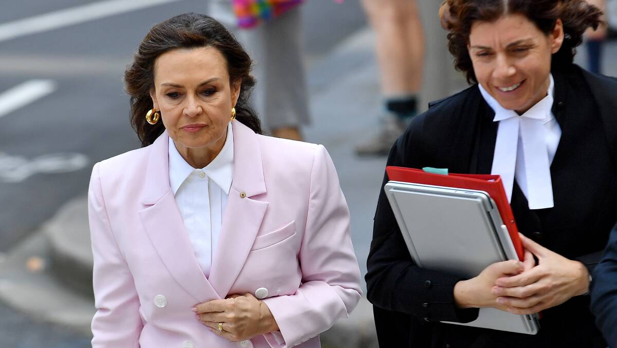 Lisa Wilkinson, left, and silk Sue Chrysanthou SC arrive at the Federal Court earlier in the trial. Picture by AAP