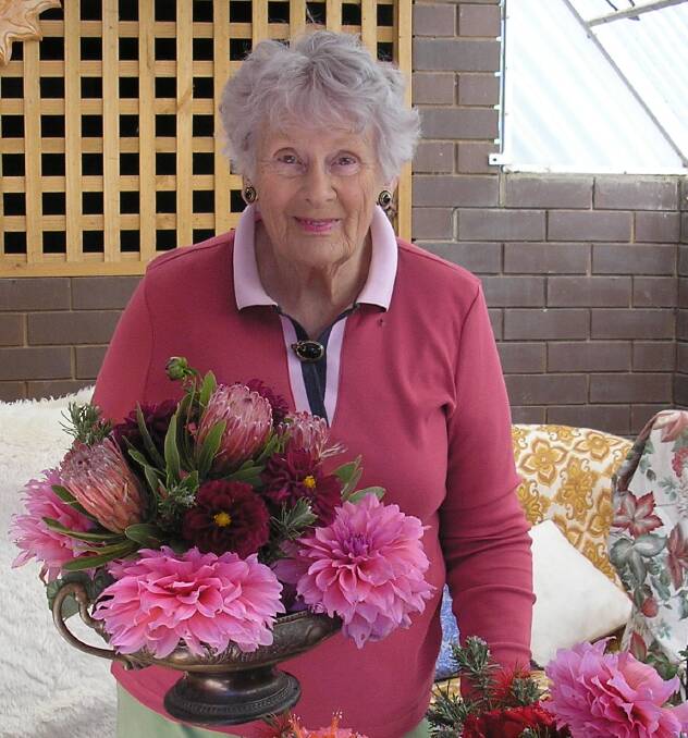 LIFELONG LOCAL: The Rock's Gladys Evelyn Tinnock loved arranging flowers for her local RSL's Anzac Day celebrations. Picture: Contributed
