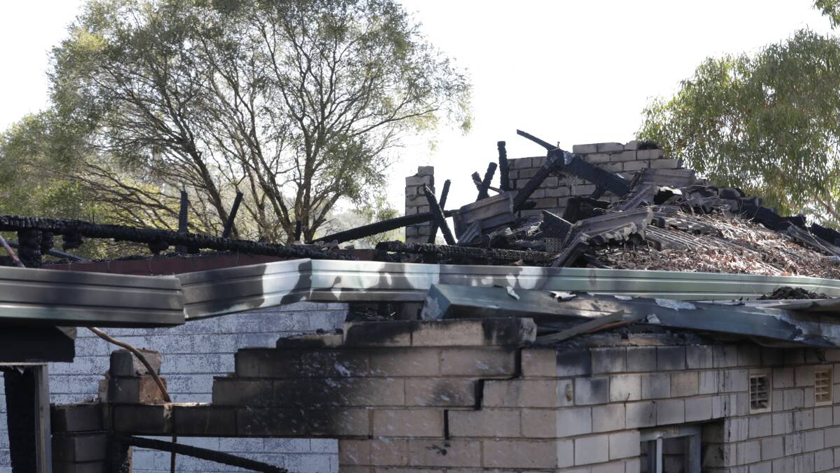 Damage to the Kooringal unit block, where the fire caused Ms Knight's roof to cave in. Picture: Madeline Begley 