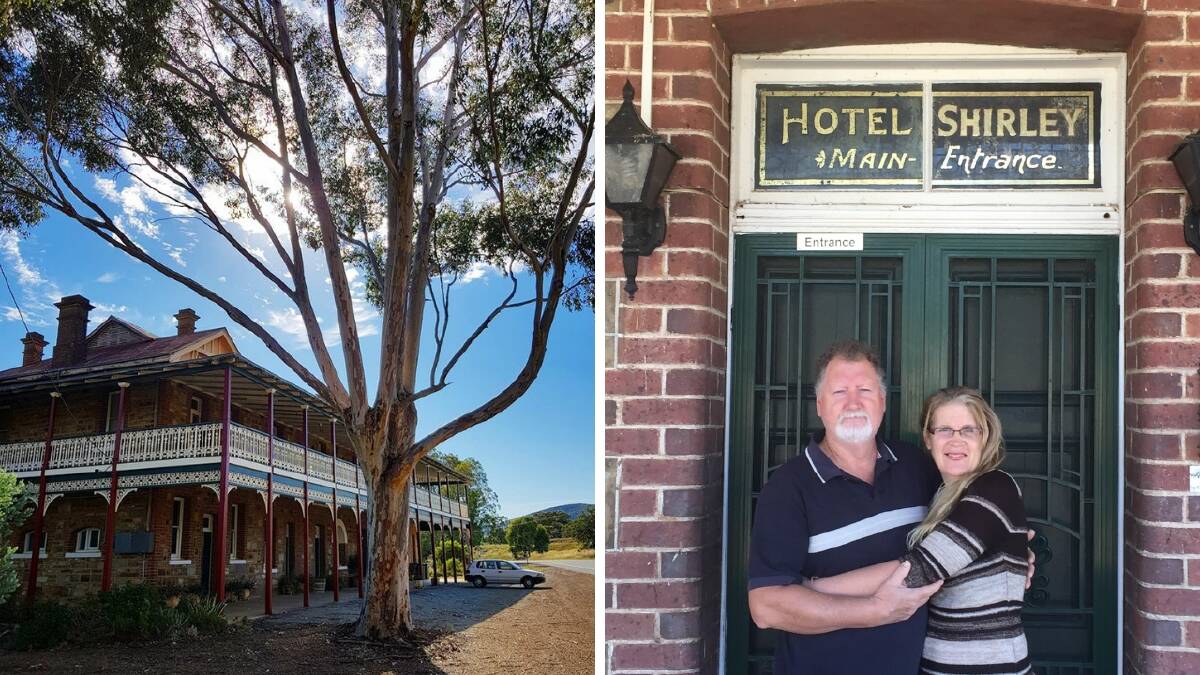 Owners Allan and Robyn Cox, pictured here in 2017, bought Hotel Shirley in 2014 to run the historic property as a bed and breakfast. Picture: Supplied