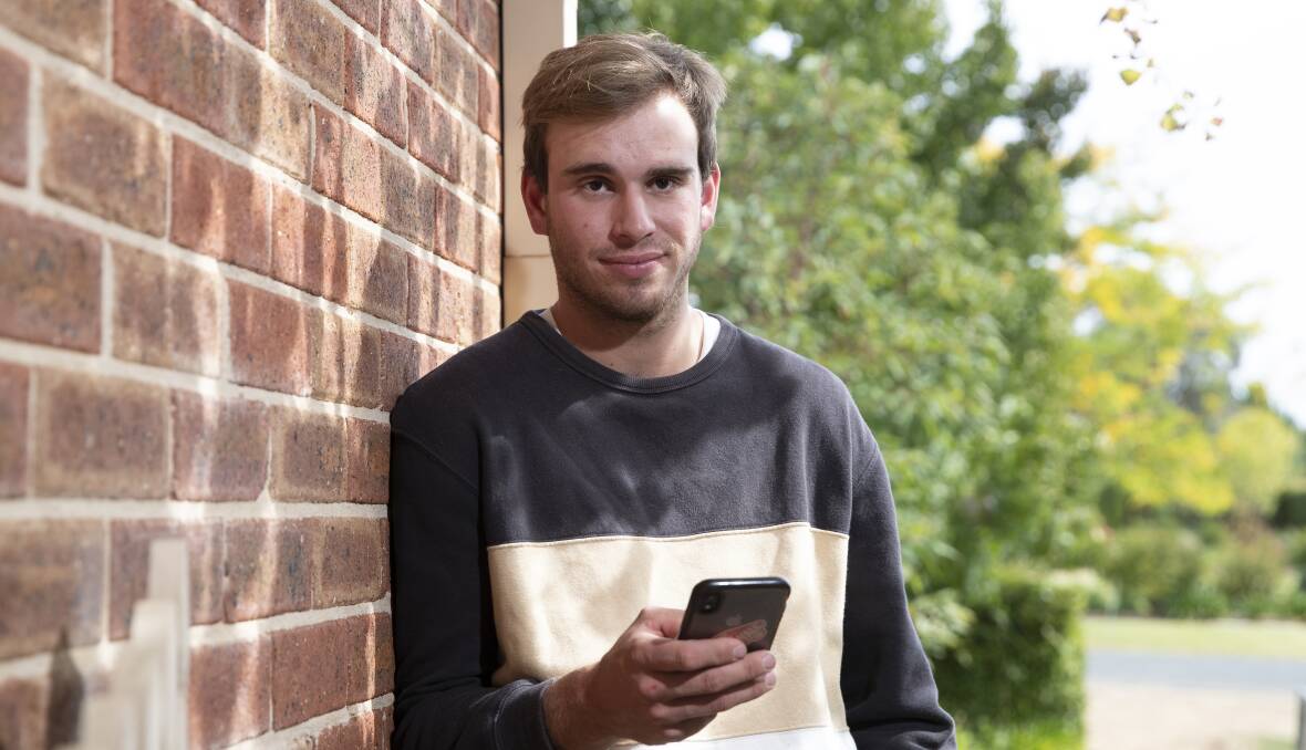 Paul Anderson, 19, if one of the Riverina's many first time voters on the lookout for online mis- and disinformation around the upcoming election. Picture Madeline Begley