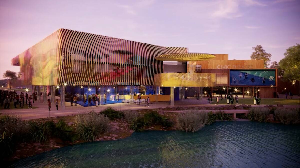 Drawings and artist impressions of a proposed expansion of the historic Wagga Civic Theatre at the Wollundry Lagoon and exhibition centre on the banks of the Murrumbidgee River. Pictures contributed