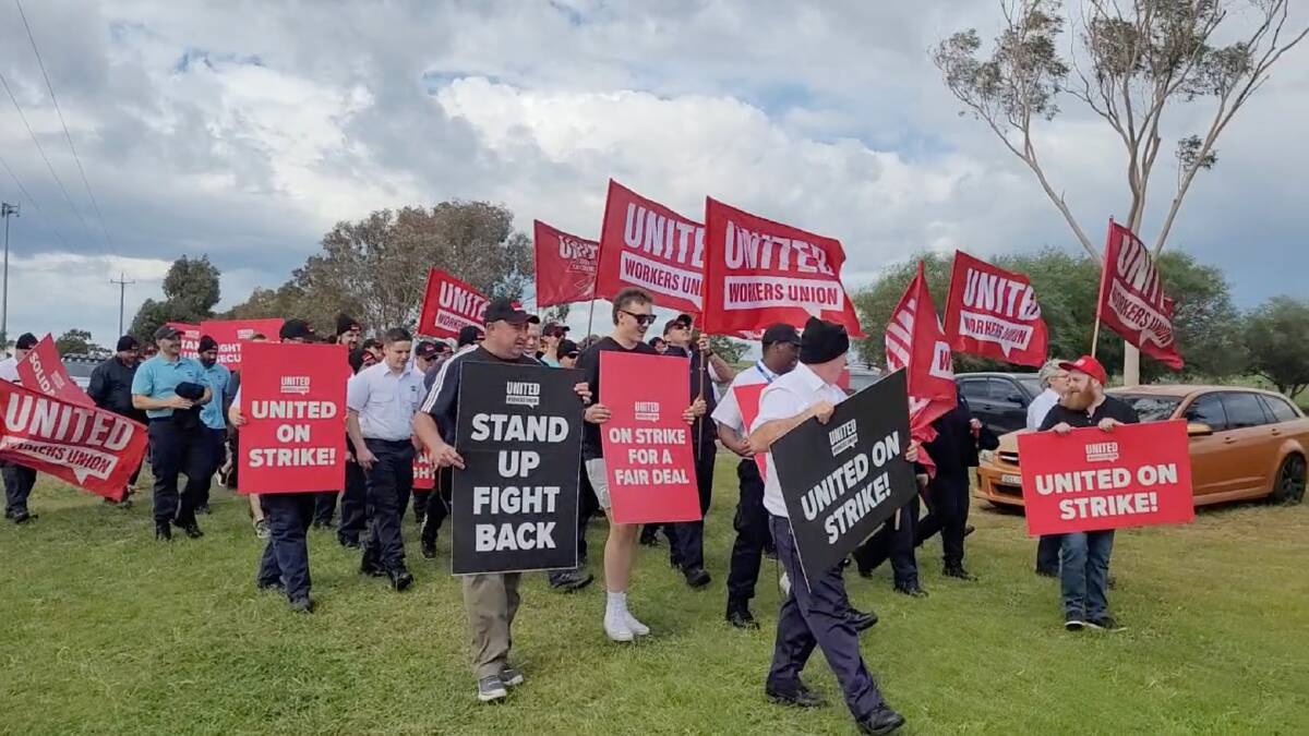 Junee Correctional Centre officers protested over low wages last month. Photo contributed