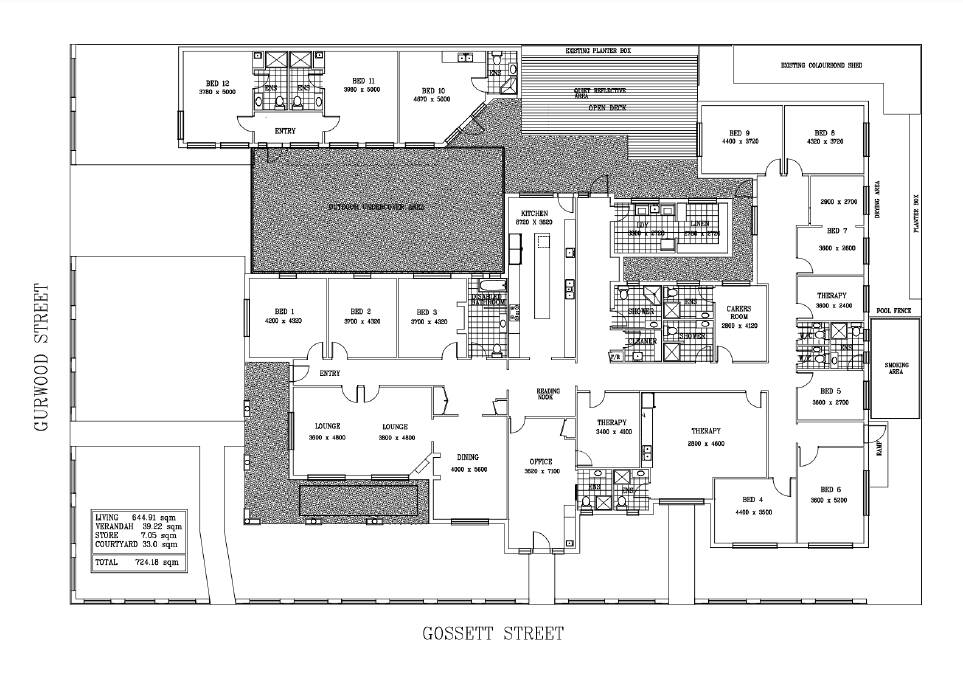 LARGE PREMISES: The floor plan of the Riverina Recovery House rehab centre. Picture: Contributed